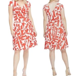 Maggy London Printed‎ Surplice Neck Wrap Dress 22W